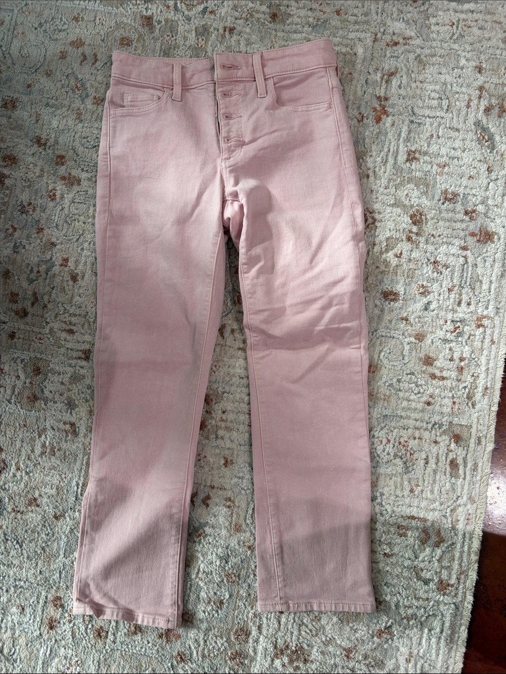 Women’s Pink High-Rise Button-Fly Jeans